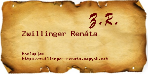 Zwillinger Renáta névjegykártya